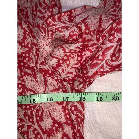 Bell By Alicia Bell Red Smocked Mini Dress Size Small Button Down Floral - Picture 8 of 9